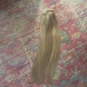 Zala human hair honey, bleach blonde pony tail